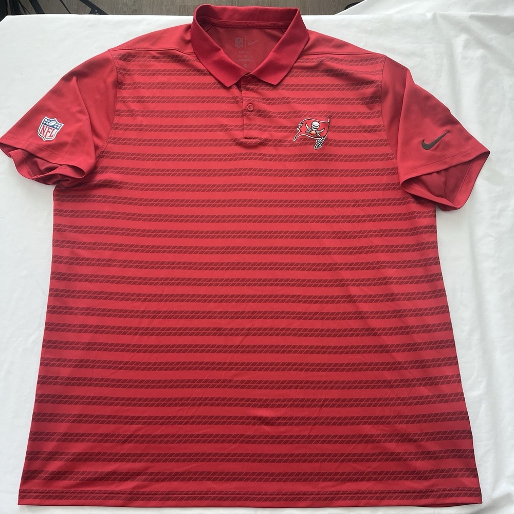 Tampa Bay Buccaneers Nike NFL On Field Dri-Fit Polo Men's 2XL Red Striped